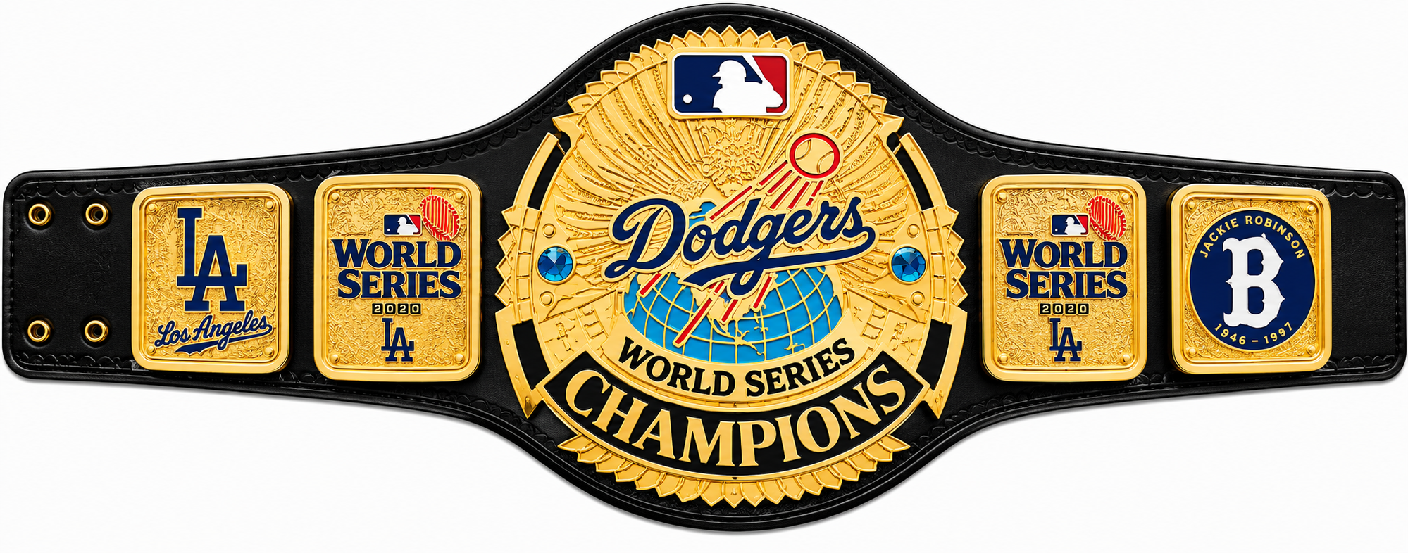 Custom Los Angeles Dodgers team World Championship Belt Adult Size 2MM Brass