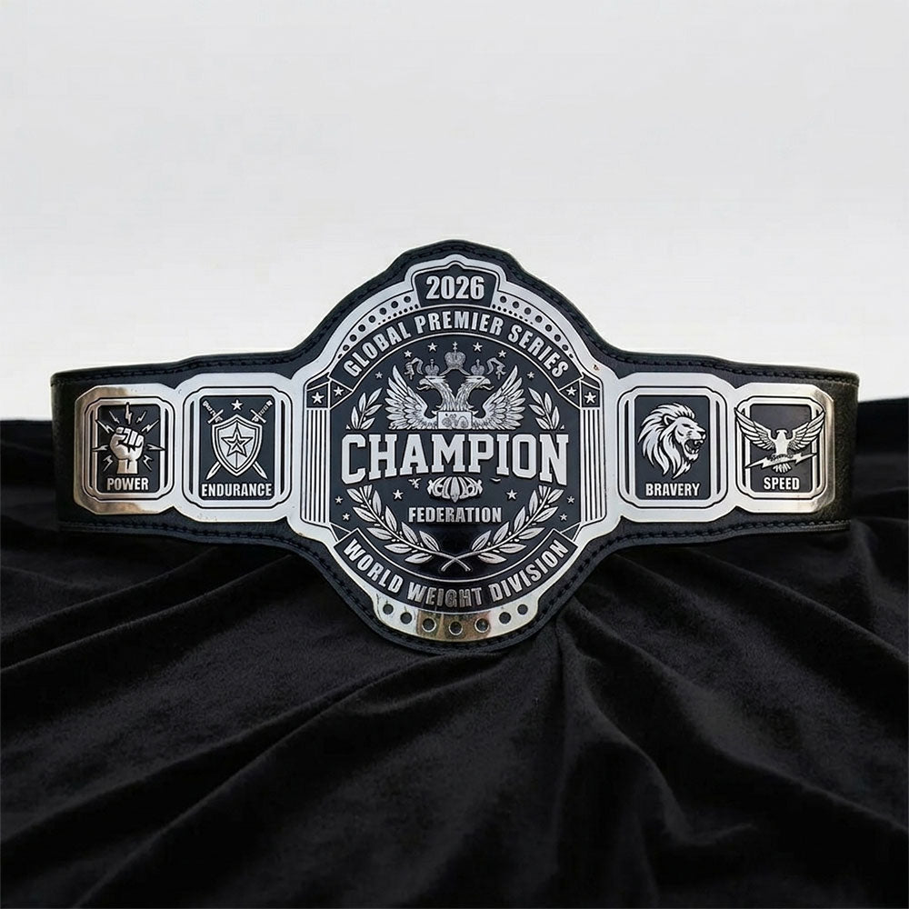 Custom Logo Championship Belt with Personalized Side Plates