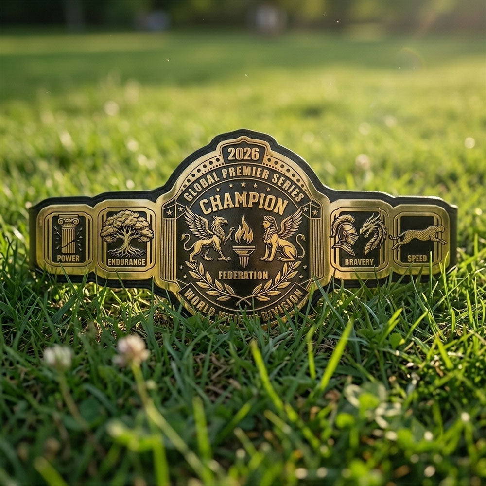 Custom Logo Championship Belt with Personalized Side Plates