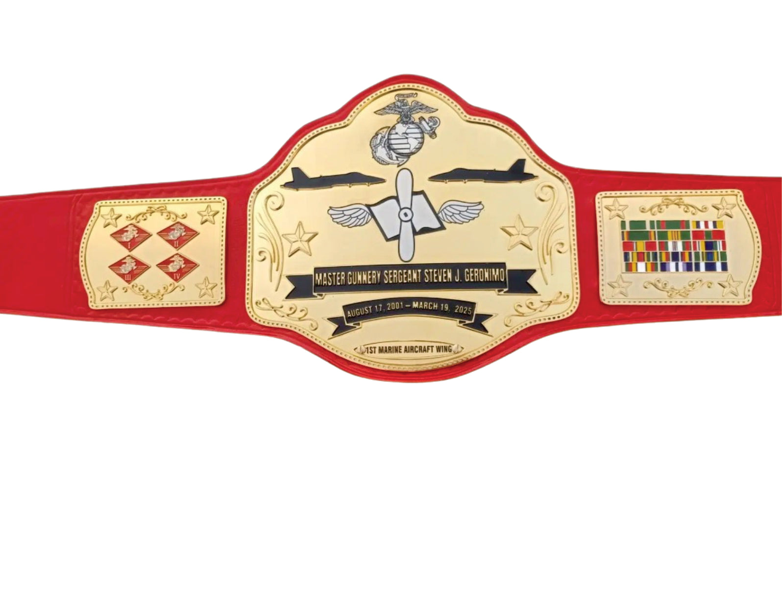 Master Gunnery Sergeant Steven J. Geronimo 17 August 2001 - 19 March 2025 Championship Belt Championship Belts Online