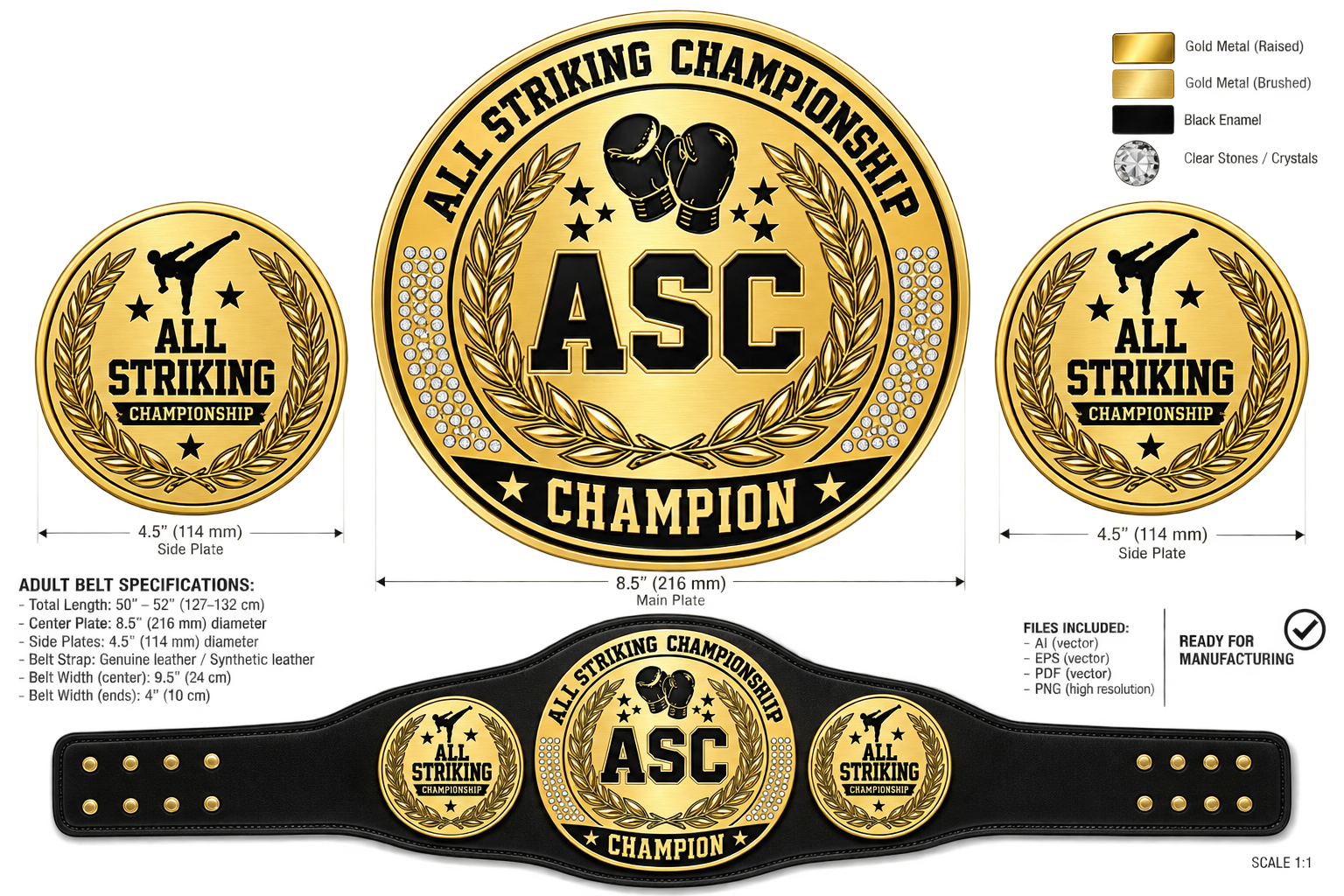 All Striking Championship Title Belt