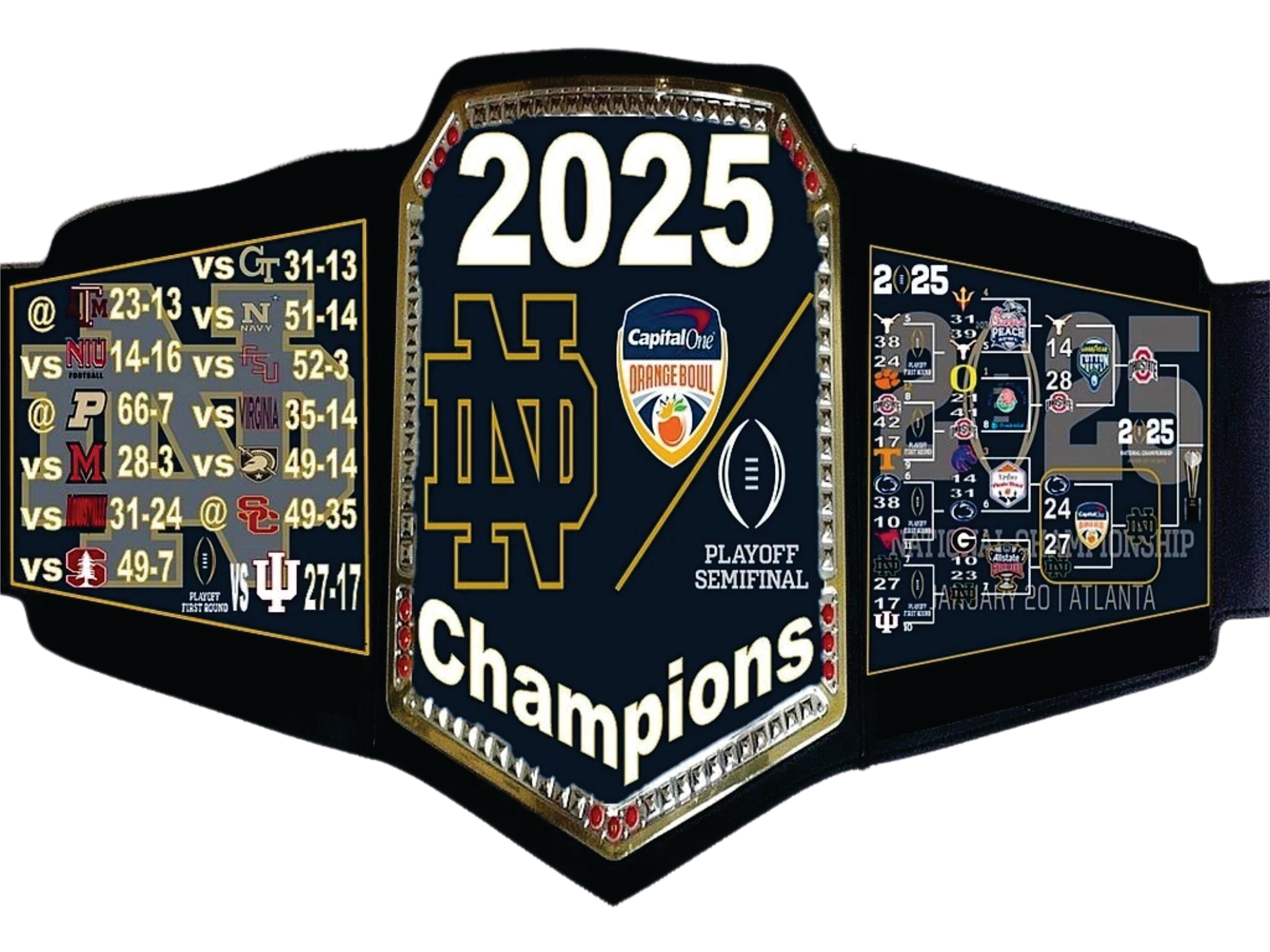 Texas Longhorns 2025 Chick-fil-A Peach Bowl / CFP Quarterfinal Champions Belt Championship Belts Online