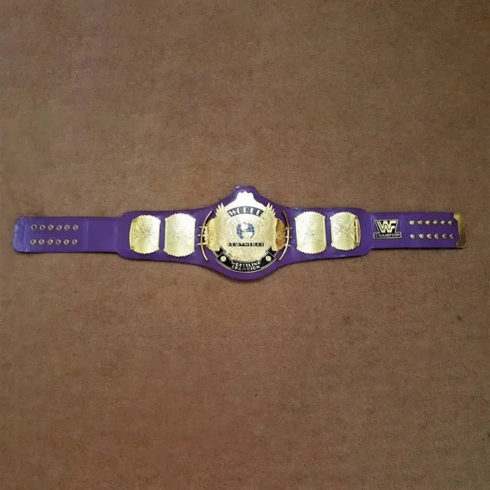 WWF Winged Eagle Purple Brass 24k Gold Championship Title Belt