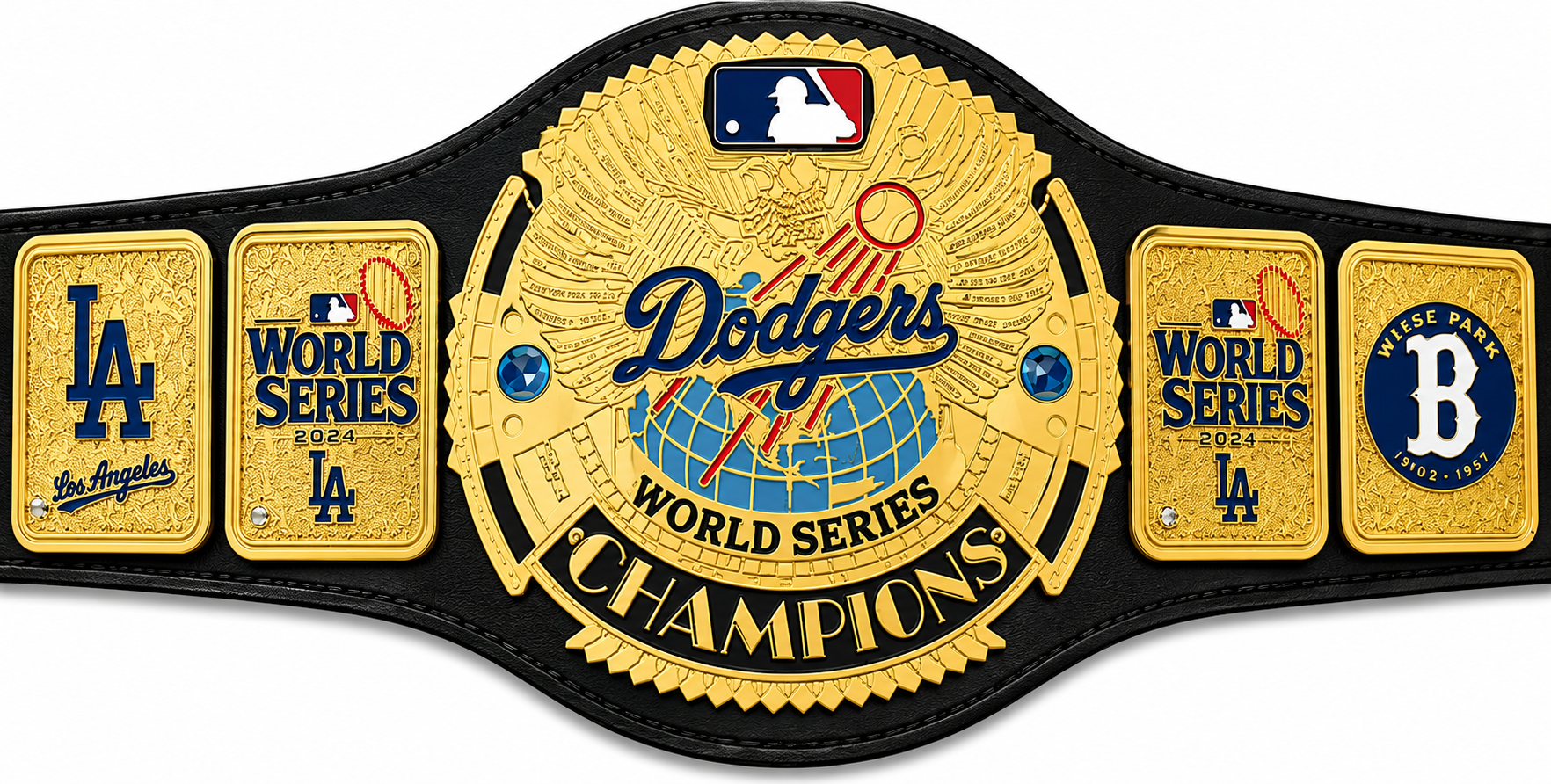 Custom Los Angeles Dodgers team World Championship Belt Adult Size 2MM Brass