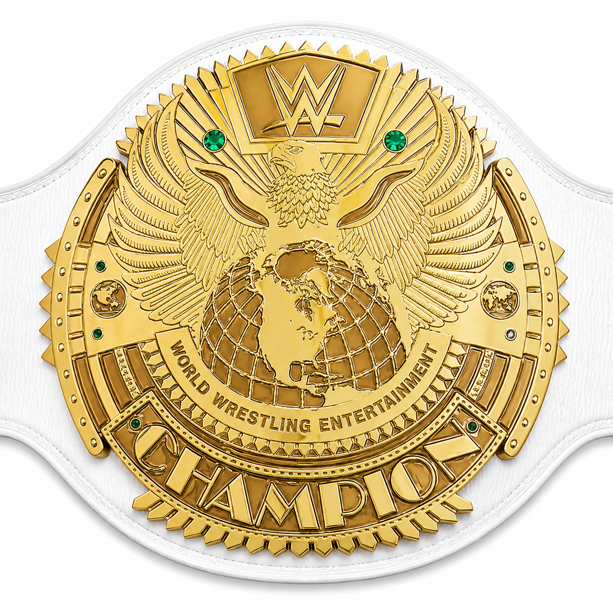 WWE White Strap Championship Replica Belt  Gold Eagle World Wrestling Championship Title