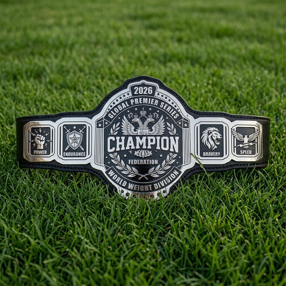Custom Logo Championship Belt with Personalized Side Plates