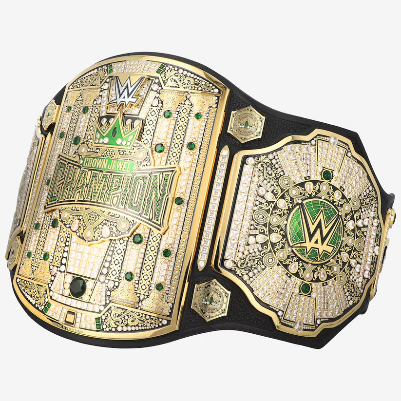 Mens Crown Jewel Championship Belt Premium Gold Plated Replica Title