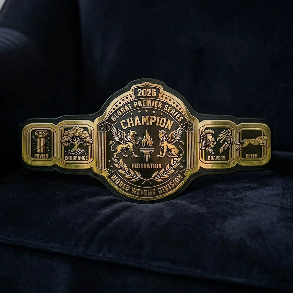 Custom Logo Championship Belt with Personalized Side Plates