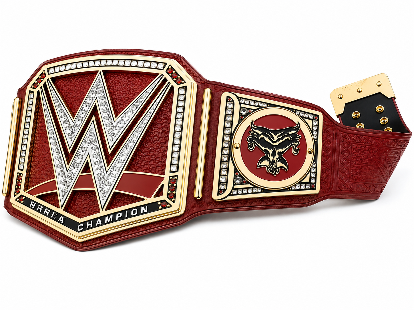 Custom Red Universal Championship Belt  Premium Gold Plated Wrestling Title Replica with Jewel-Stone Plates