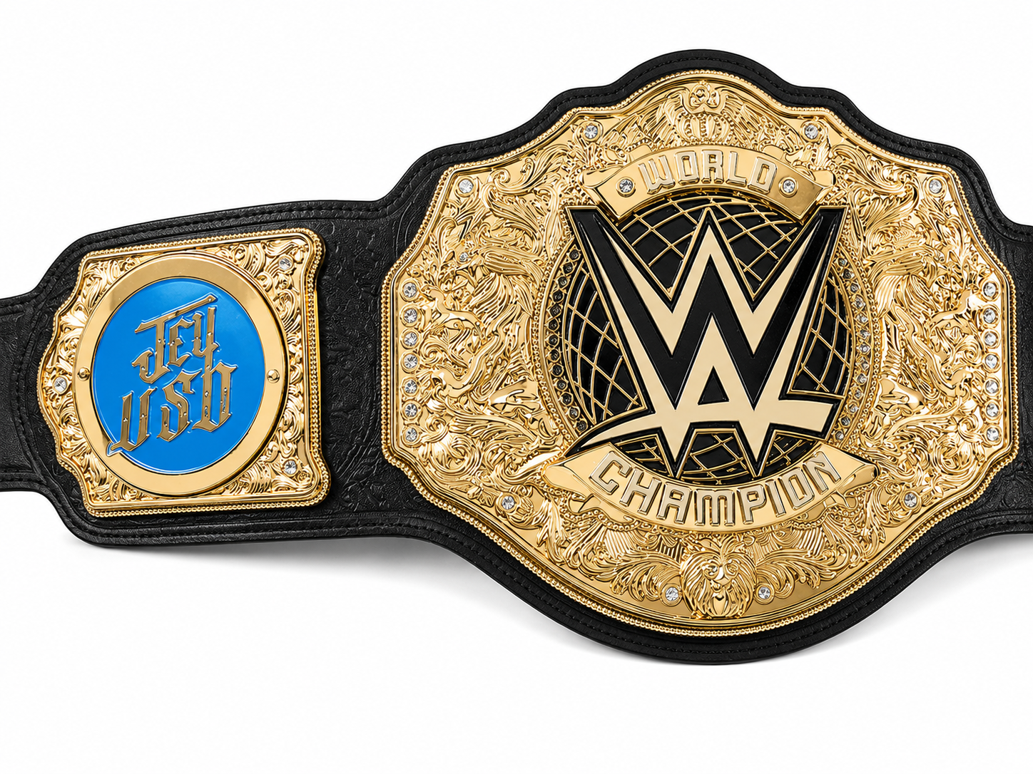 WWE World Heavyweight Championship Replica Belt  Jey Uso Custom Side Plates Gold Edition