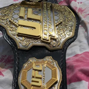UFC Triple Stack CNC Made Championship Belt  24K Gold  Dual Plated Replica