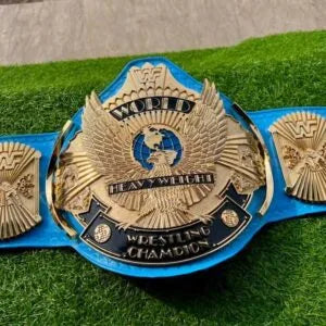 WWF Winged Eagle Championship Belt Replica  CNC Detailed  4MM Zinc Blue Leather