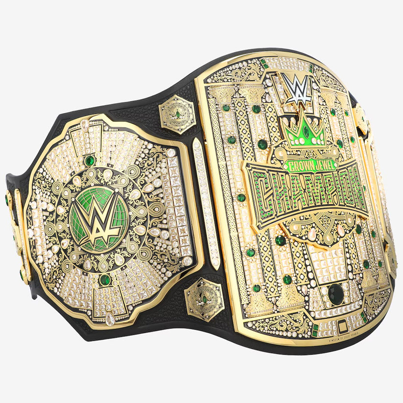 Mens Crown Jewel Championship Belt Premium Gold Plated Replica Title