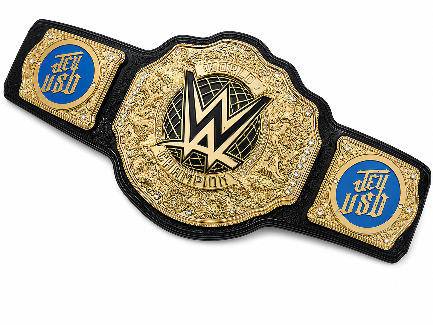 WWE World Heavyweight Championship Replica Belt  Jey Uso Custom Side Plates Gold Edition