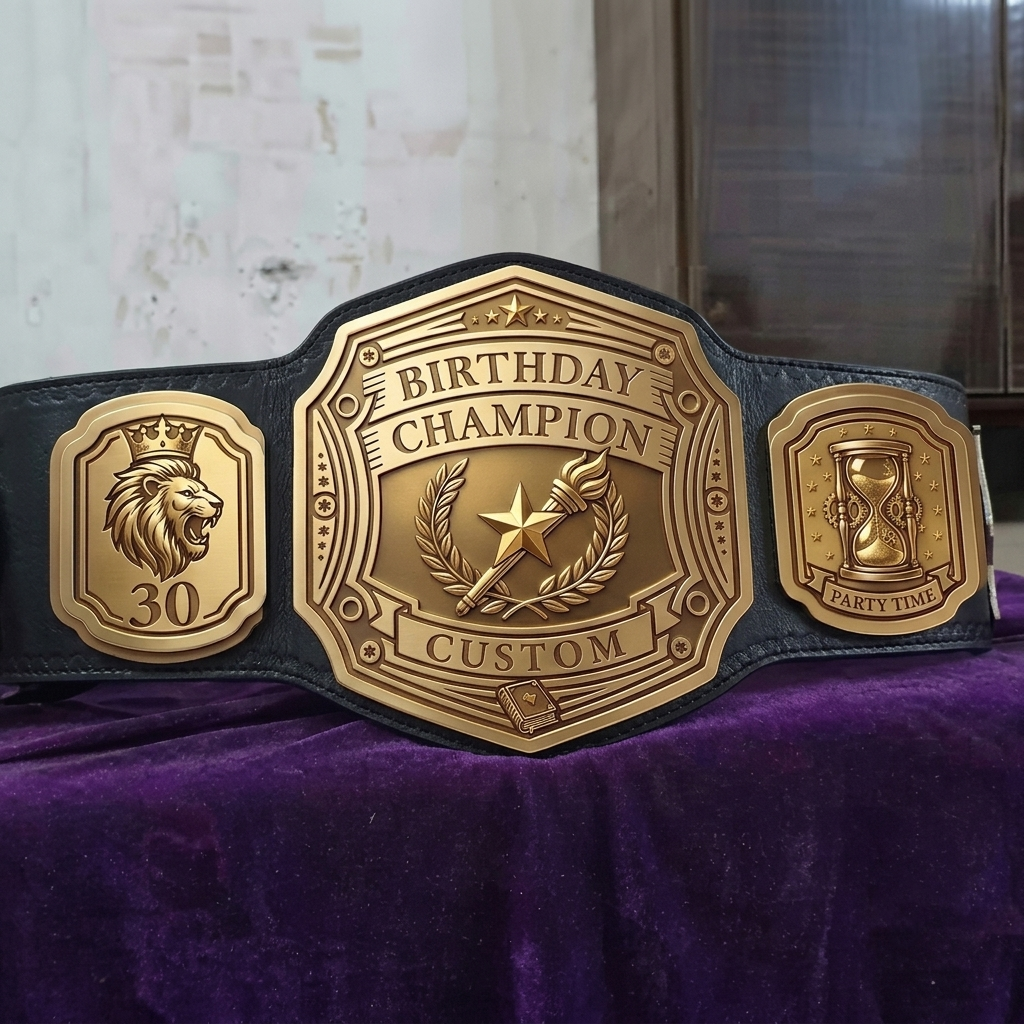 Design Your Own Birthday Trophy Championship Belt