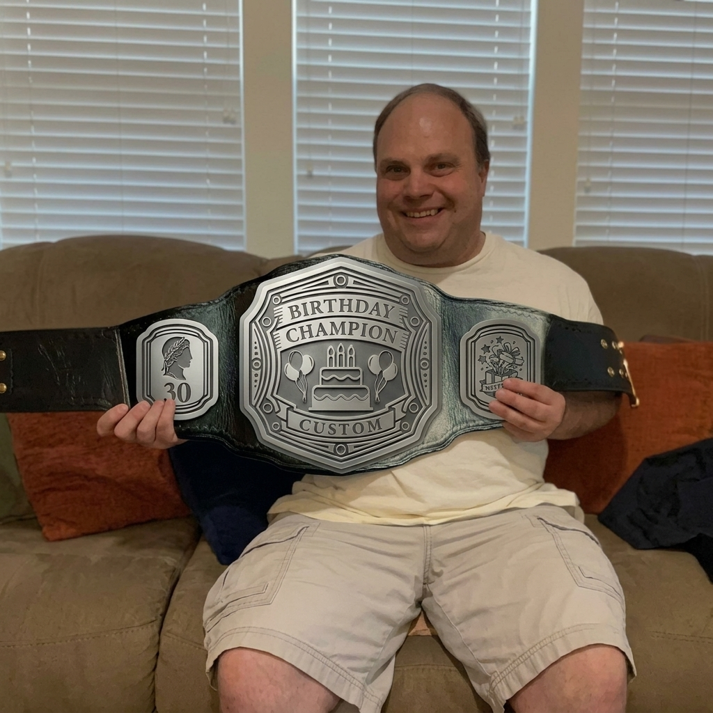 Design Your Own Birthday Trophy Championship Belt