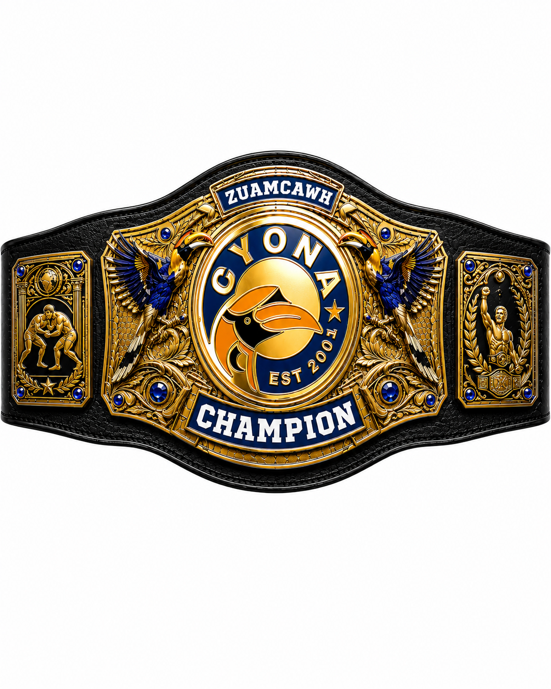 Zatlang and zaumcawh Custom wrestling replica Title Belt CnC