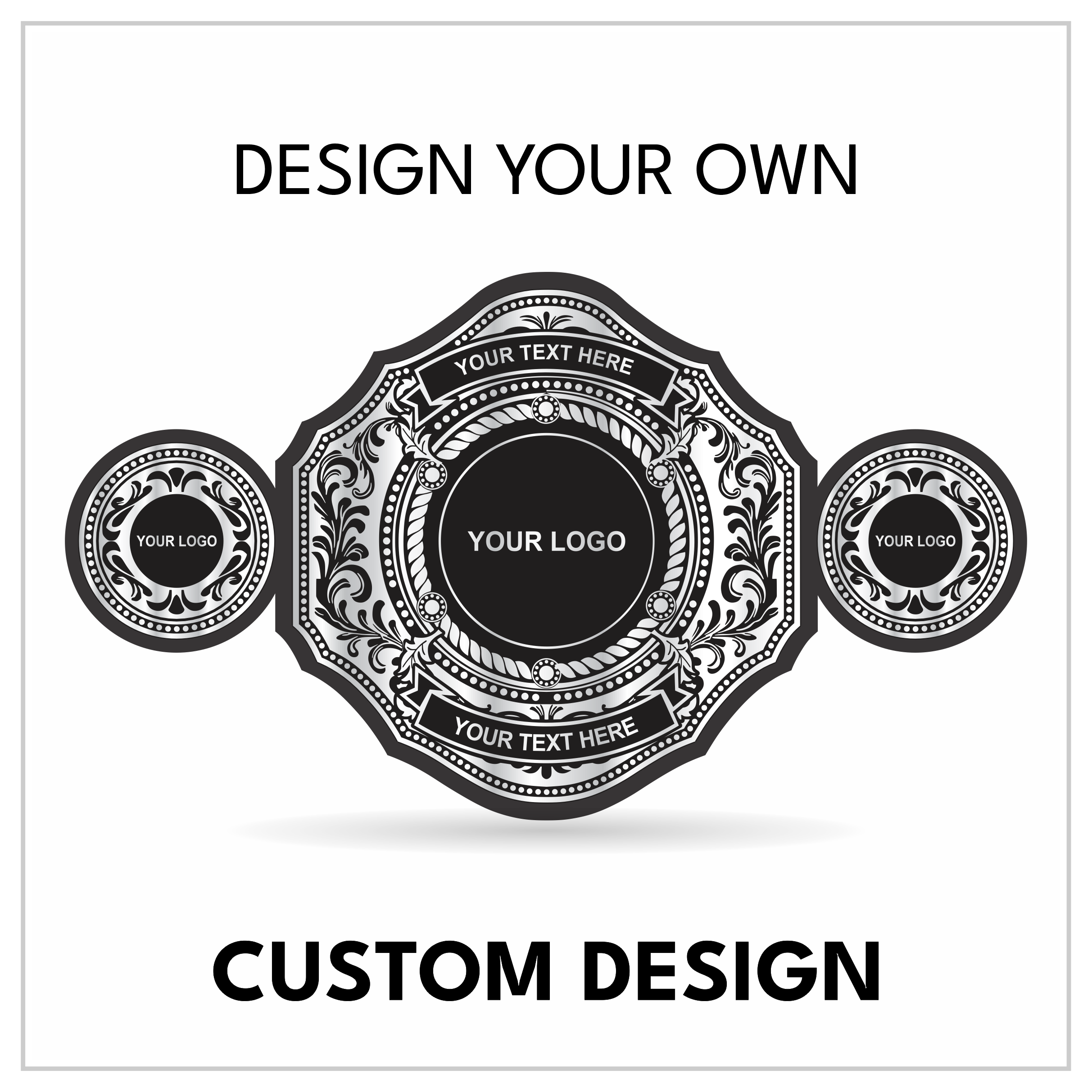 Professional Custom Champion Belt with Logo & Text