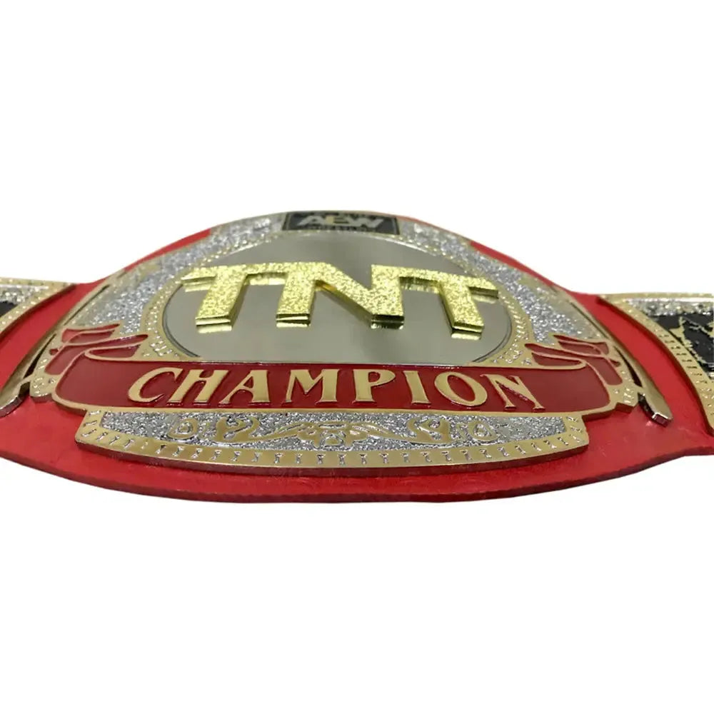 AEW TNT Championship replica belt with gold and red detailing from Championship Belts Online