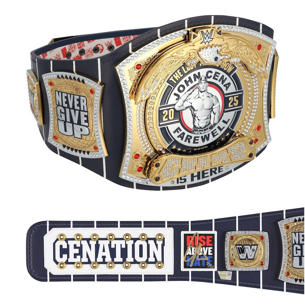 John Cena WWE Autographed Farewell Tour 2025 New York City Replica Title Belt - Limited Edition of 50 Championship Belts Online