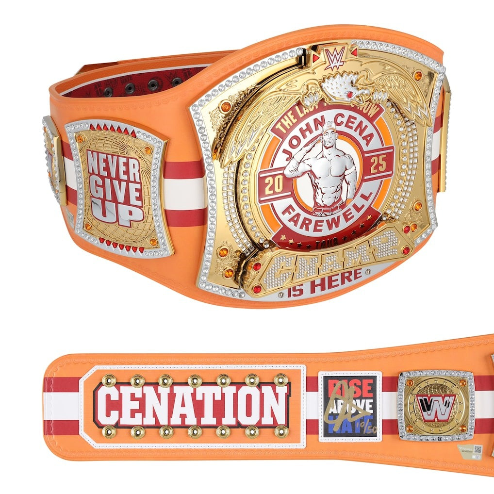John Cena WWE Autographed Farewell Tour 2025 Tampa Replica Title Belt - Limited Edition of 50 Championship Belts Online