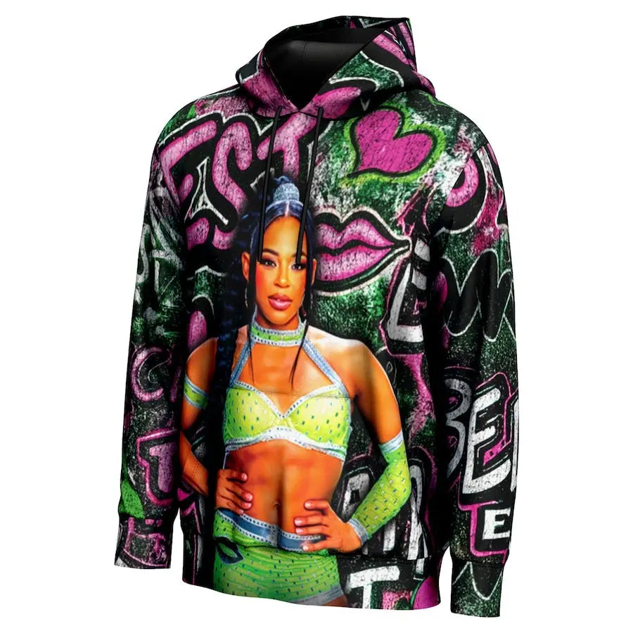 Men's Prosphere Black Bianca Belair Hoodie Championship Belts Online