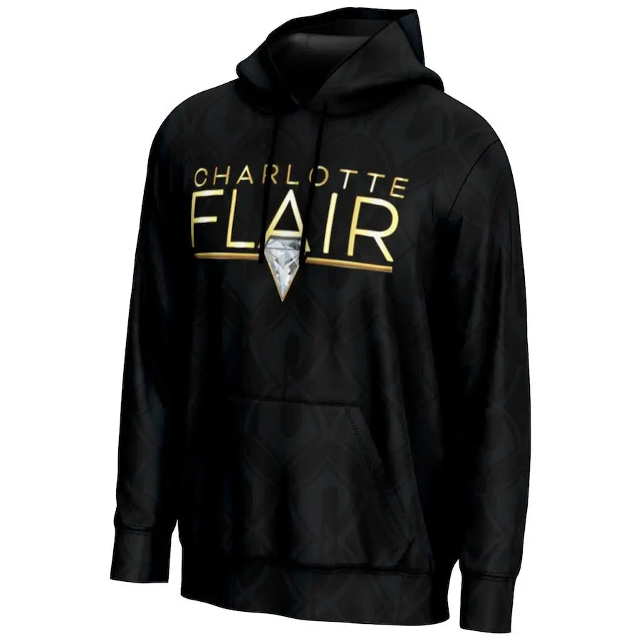 Men's Prosphere Black Charlotte Flair Hoodie Championship Belts Online
