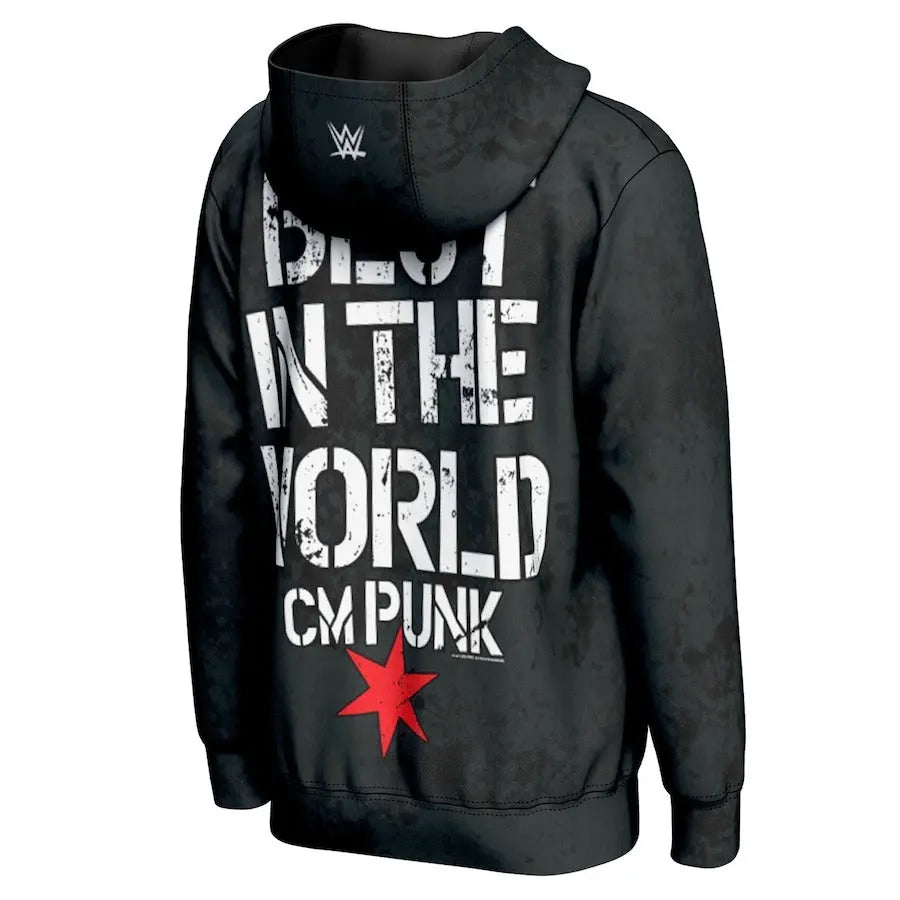 Men's Prosphere Black CM Punk In-Ring Hoodie Championship Belts Online