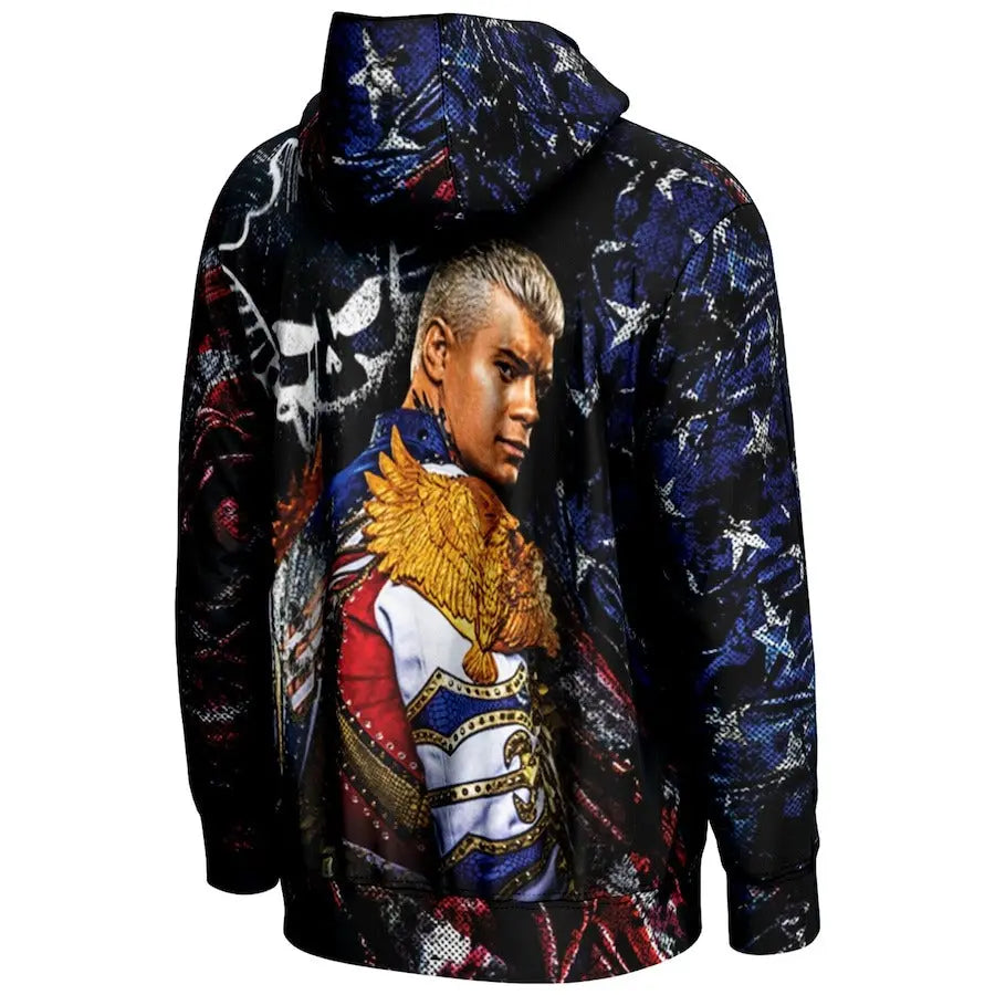 Men's Prosphere Black Cody Rhodes Hoodie Championship Belts Online