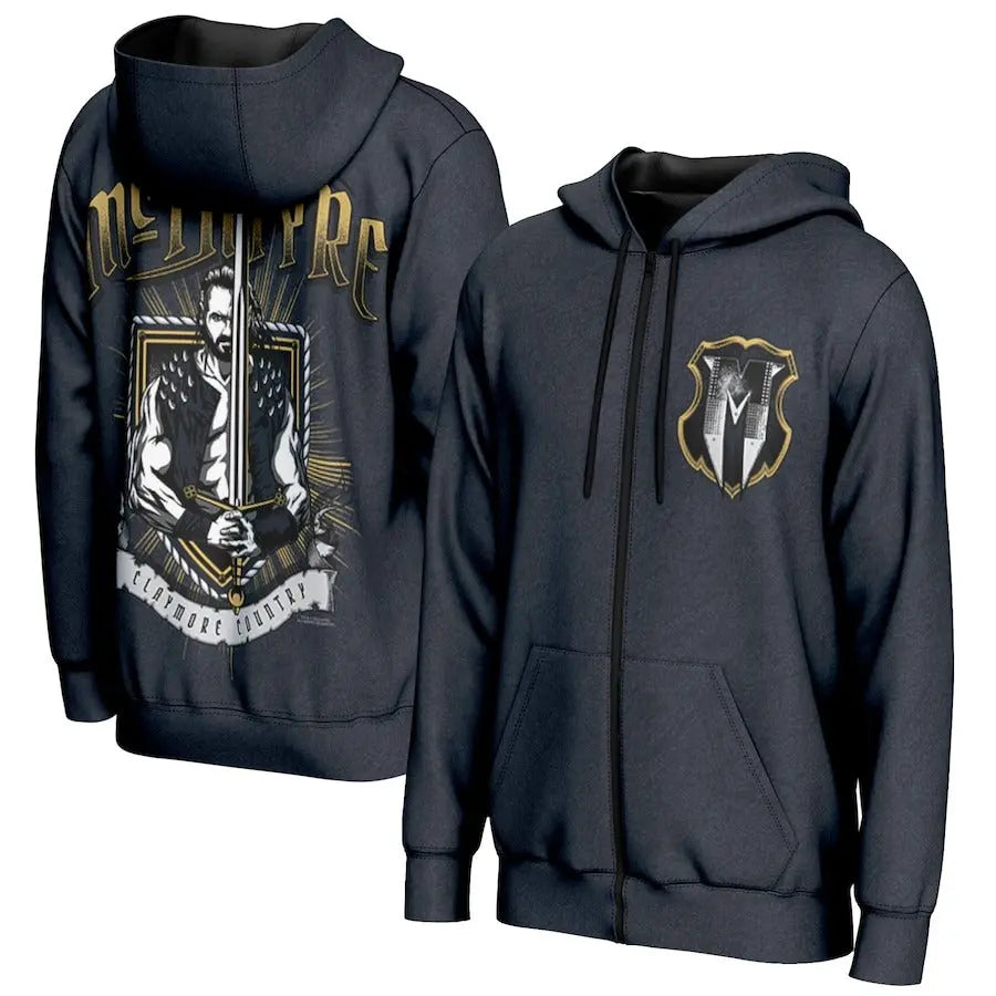 Men's Prosphere Charcoal Drew McIntyre Hoodie Championship Belts Online