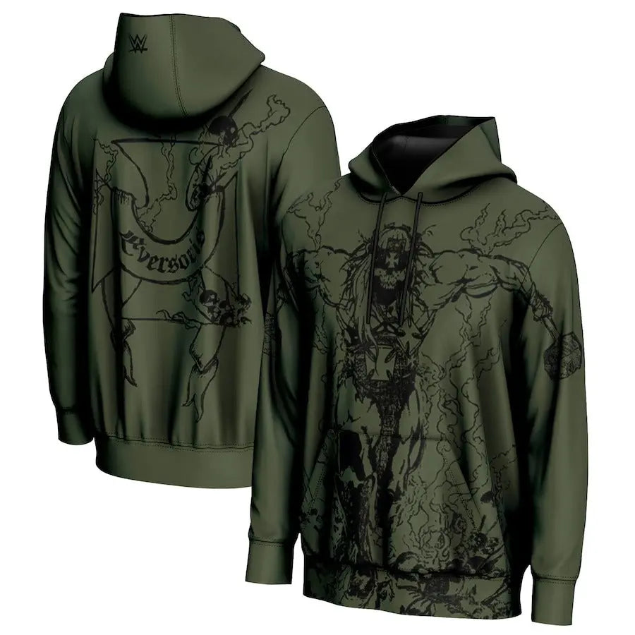 Men's Prosphere Olive Triple H Skull King Hoodie Championship Belts Online