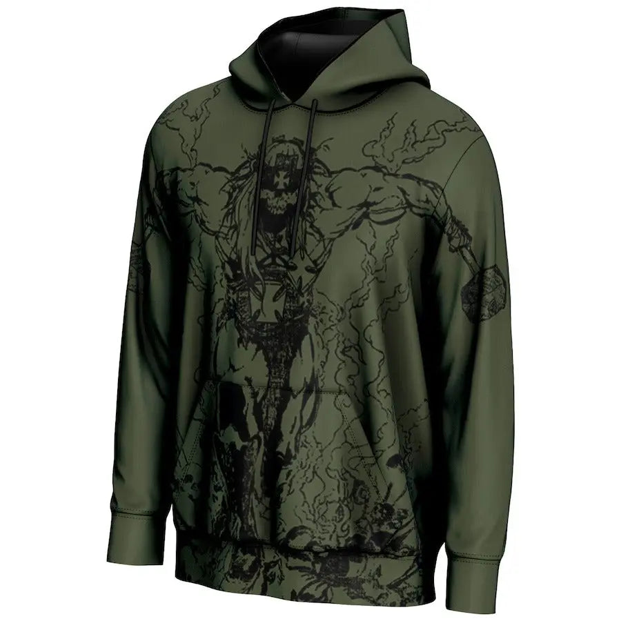 Men's Prosphere Olive Triple H Skull King Hoodie Championship Belts Online