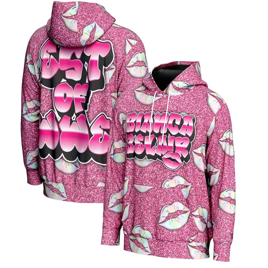 Men's Prosphere Pink Bianca Belair Hoodie Championship Belts Online