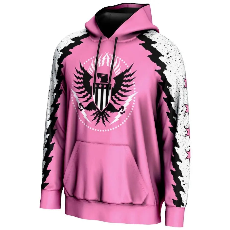 Men's Prosphere Pink CM Punk Lightning Hoodie Championship Belts Online