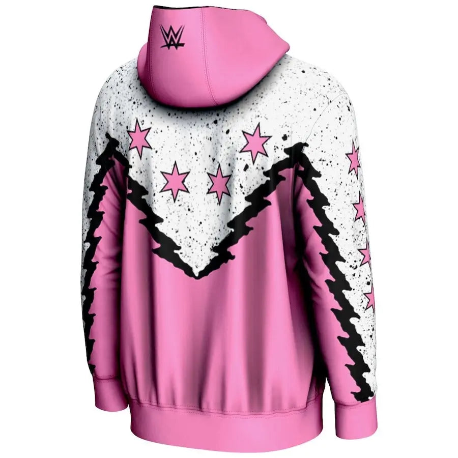 Men's Prosphere Pink CM Punk Lightning Hoodie Championship Belts Online