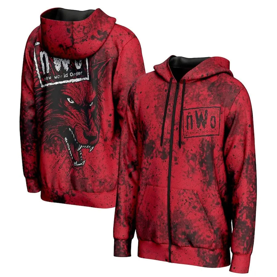 Men's Prosphere Red nWo Wolfpac Faction Hoodie Championship Belts Online