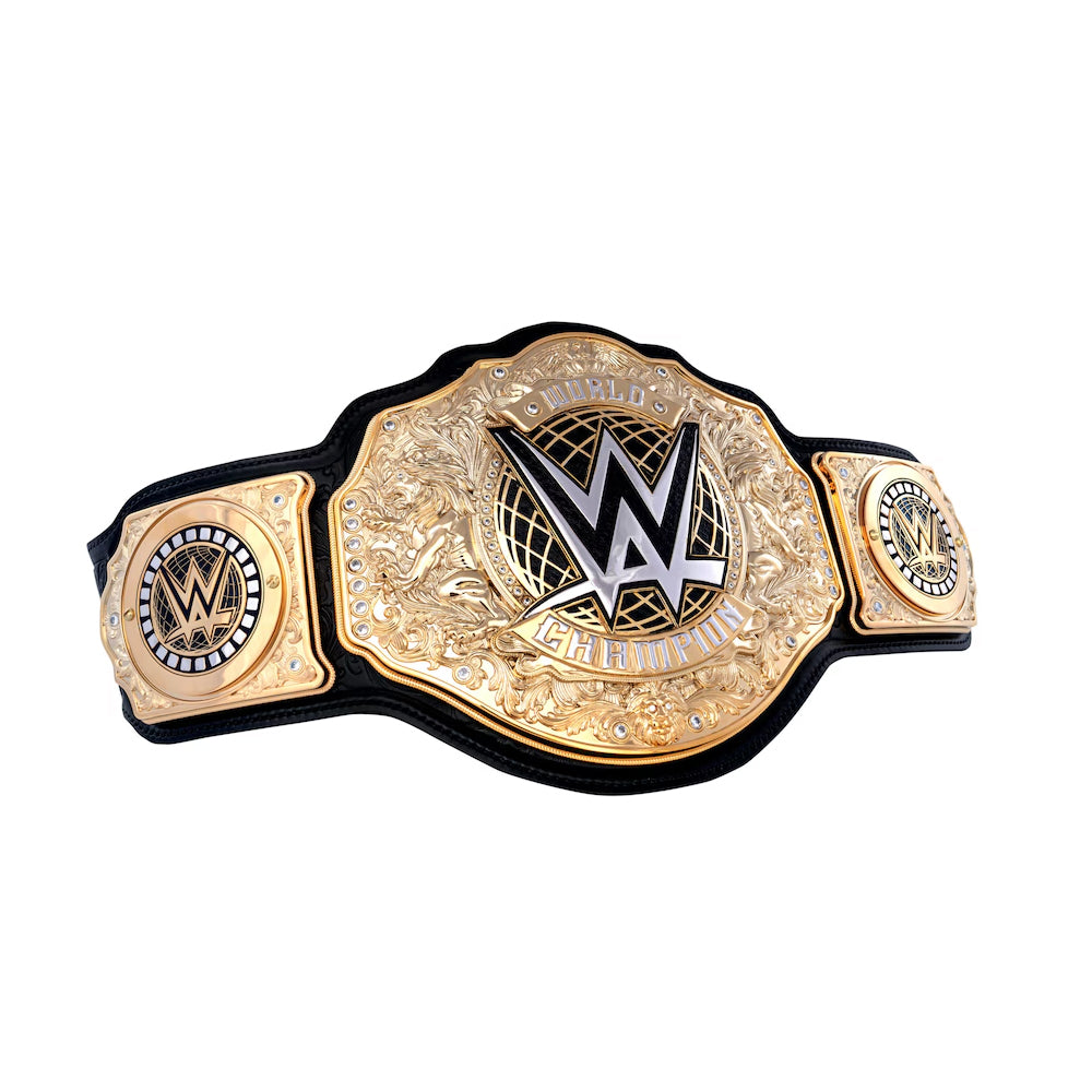 World Heavyweight Title belt for sale WWE Championship belt with gold plates and black leather strap