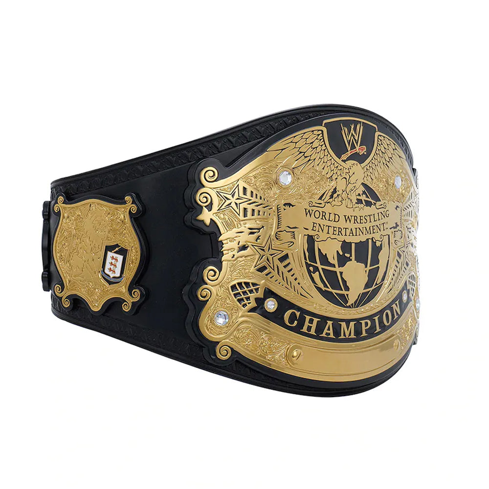 WWE Undisputed Championship replica belt with gold plates and black leather strap