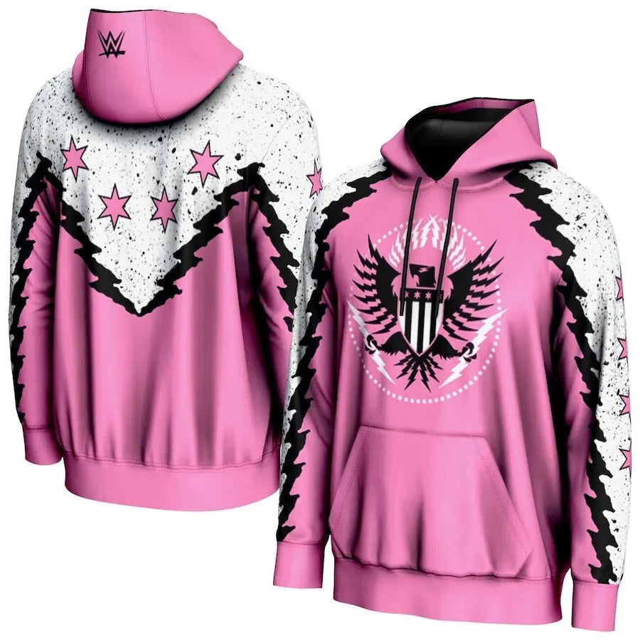 Men's Prosphere Pink CM Punk Lightning Hoodie Championship Belts Online